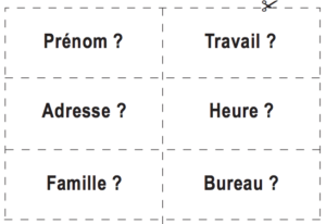 Cartes échange d'informations PO DELF A1