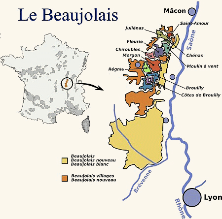 Carte du beaujolais